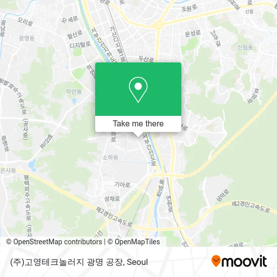 (주)고영테크놀러지 광명 공장 map