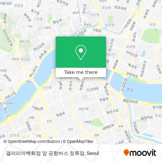 갤러리아백화점 앞 공항버스 정류장 map