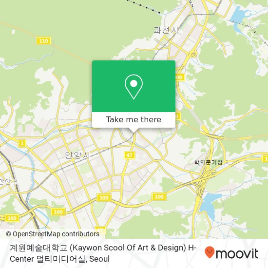 계원예술대학교 (Kaywon Scool Of Art & Design) H-Center  멀티미디어실 map