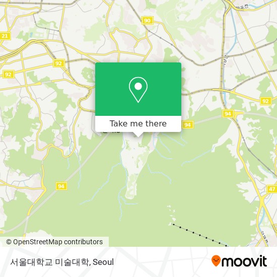 서울대학교 미술대학 map