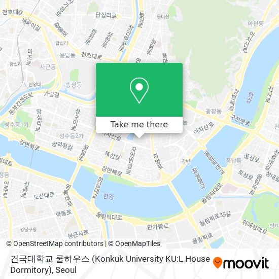 건국대학교 쿨하우스 (Konkuk University KU:L House Dormitory) map