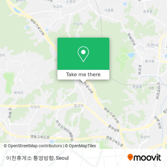 이천휴게소 통영방향 map