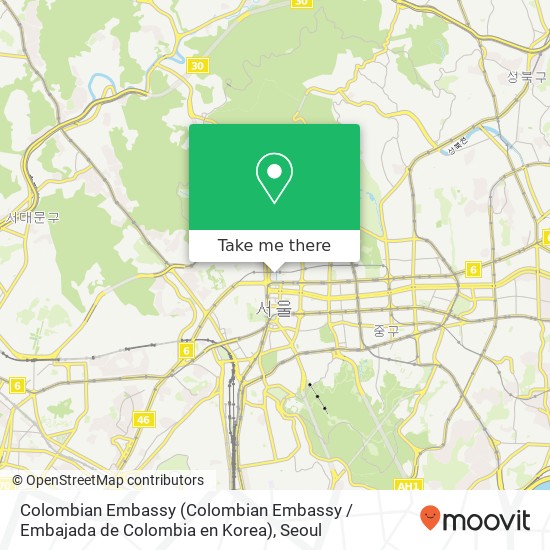 Colombian Embassy (Colombian Embassy / Embajada de Colombia en Korea) map