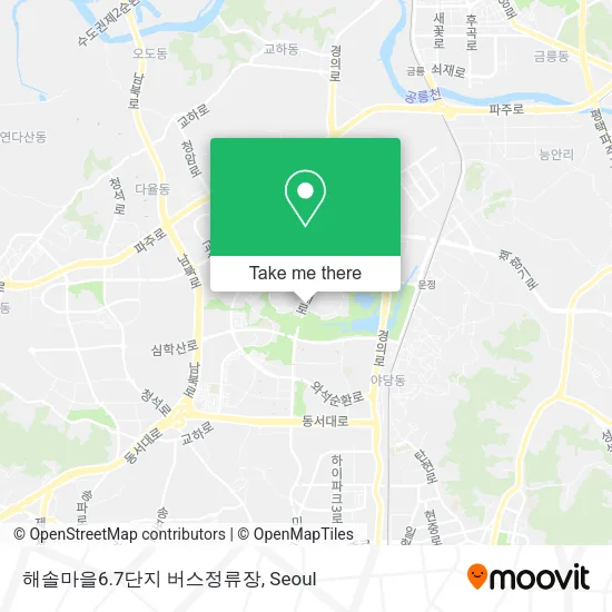 해솔마을6.7단지 버스정류장 map
