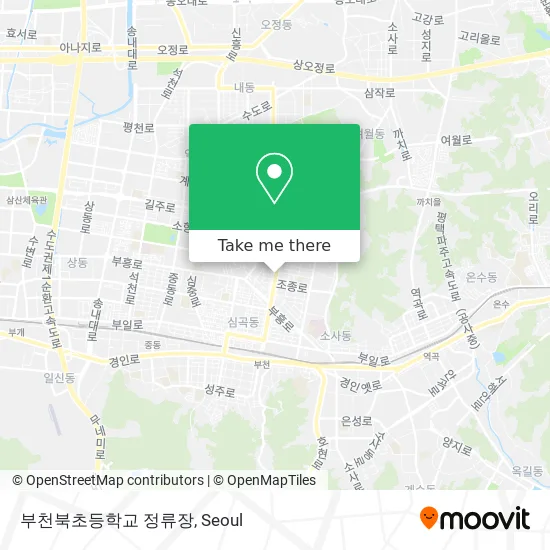 부천북초등학교 정류장 map