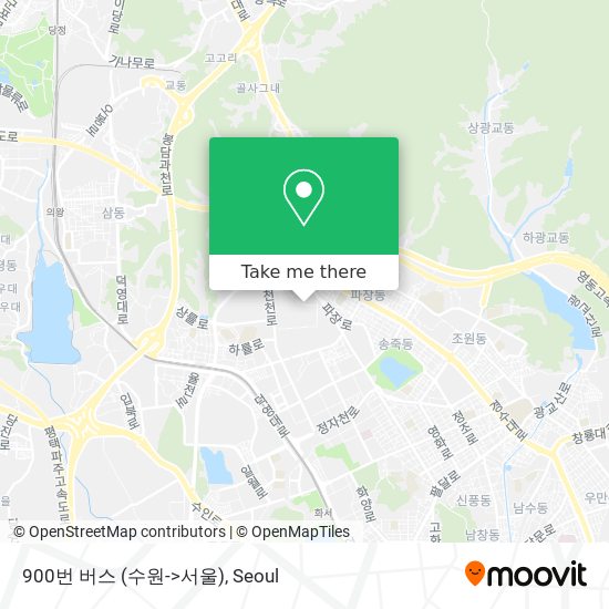 900번 버스 (수원->서울) map