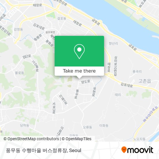 풍무동 수행마을 버스정류장 map