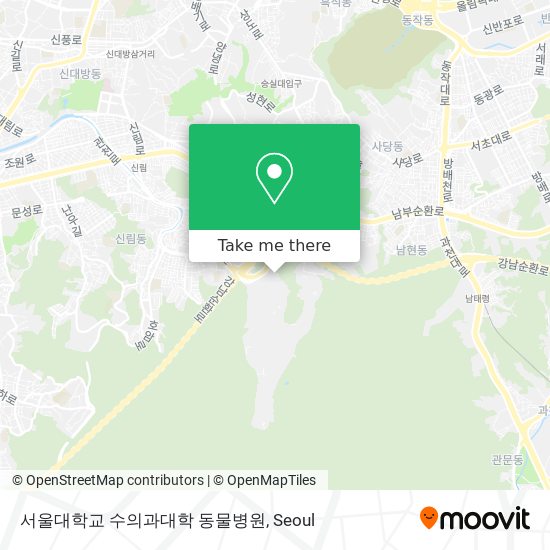 서울대학교 수의과대학 동물병원 map