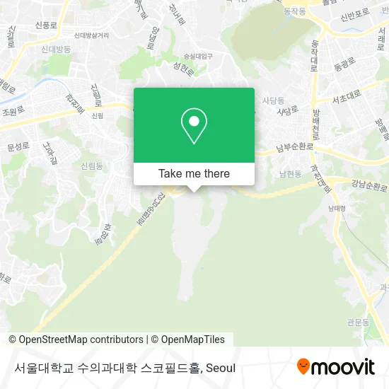서울대학교 수의과대학 스코필드홀 map