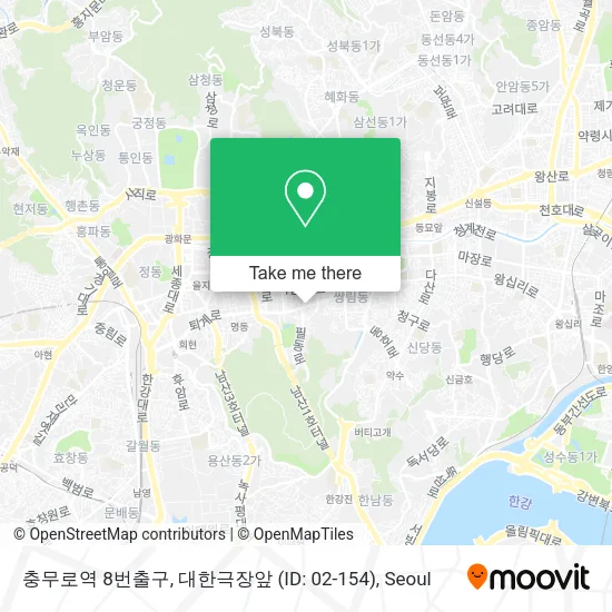 충무로역 8번출구, 대한극장앞 (ID: 02-154) map