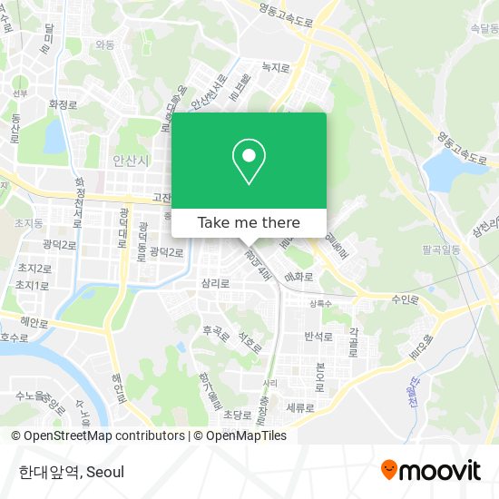 한대앞역 map