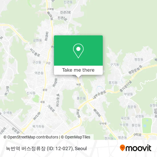 녹번역 버스정류장 (ID: 12-027) map