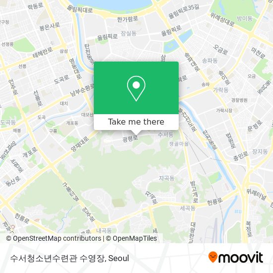수서청소년수련관 수영장 map