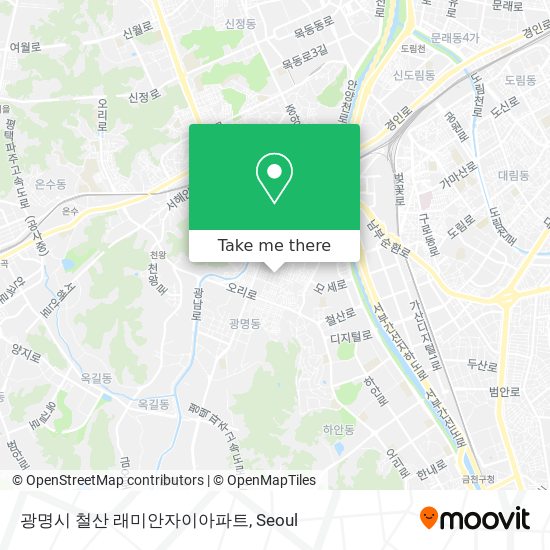 광명시 철산 래미안자이아파트 map