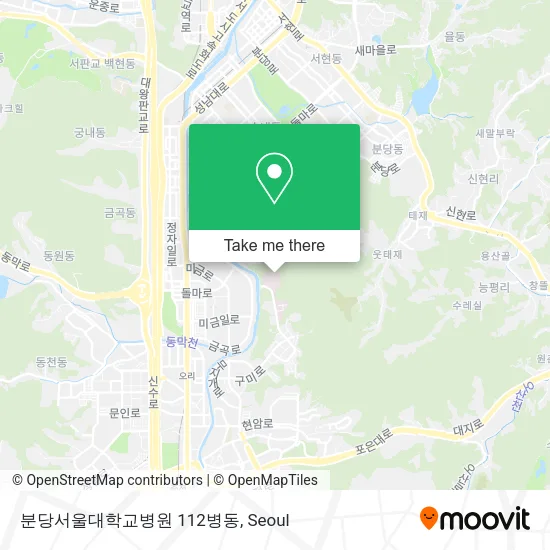 분당서울대학교병원 112병동 map