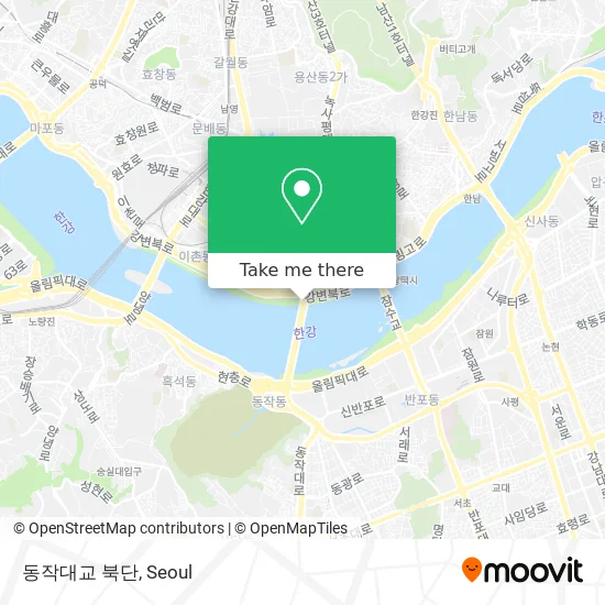 동작대교 북단 map