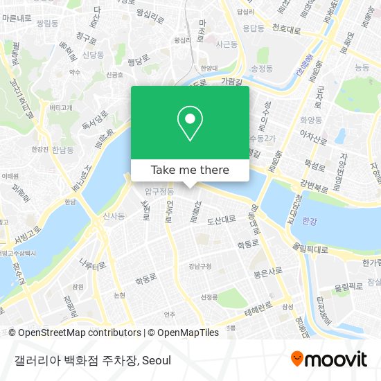 갤러리아 백화점 주차장 map