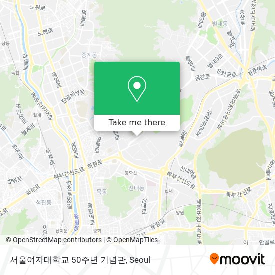 서울여자대학교 50주년 기념관 map