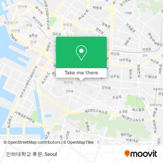 인하대학교 후문 map