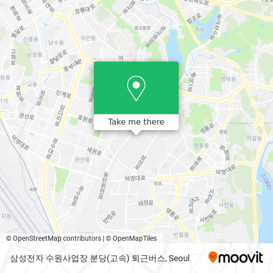 삼성전자 수원사업장 분당(고속) 퇴근버스 map
