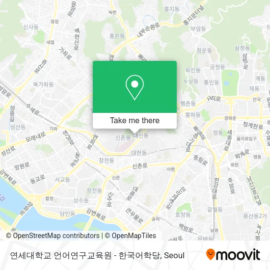 연세대학교 언어연구교육원 - 한국어학당 map