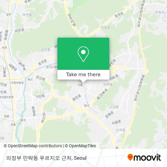 의정부 민락동 푸르지오 근처 map