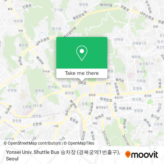 Yonsei Univ. Shuttle Bus 승차장 (경복궁역1번출구) map