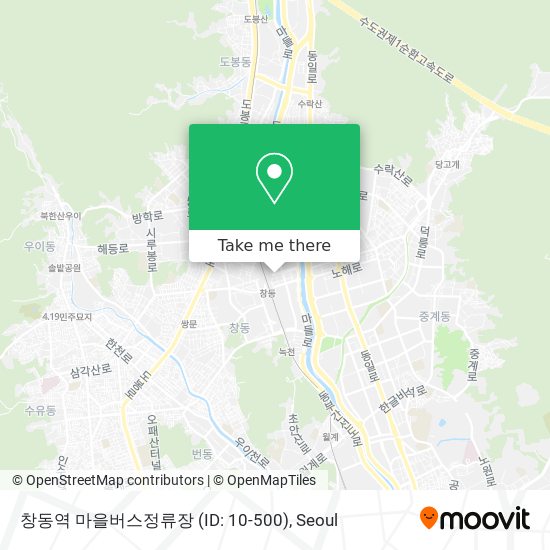 창동역 마을버스정류장 (ID: 10-500) map