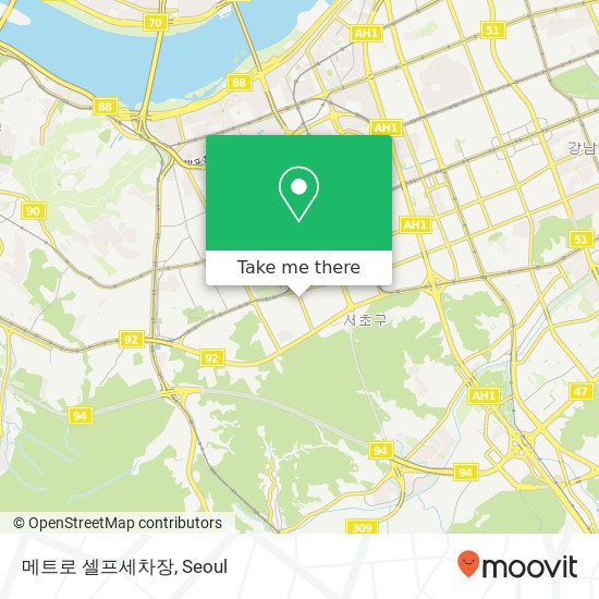 메트로 셀프세차장 map