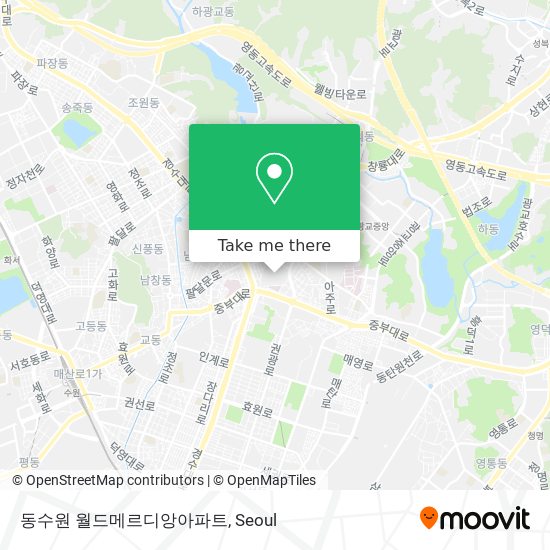 동수원 월드메르디앙아파트 map