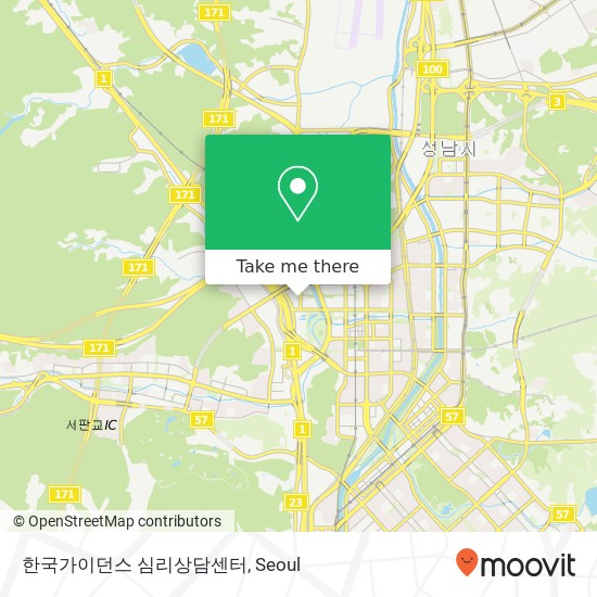 한국가이던스 심리상담센터 map