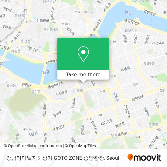 강남터미널지하상가 GOTO ZONE 중앙광장 map