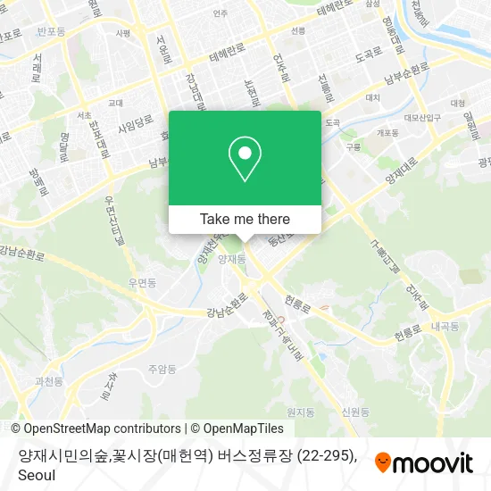 양재시민의숲,꽃시장(매헌역) 버스정류장 (22-295) map