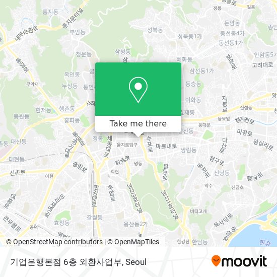기업은행본점 6층 외환사업부 map