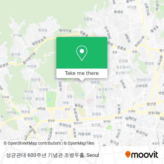 성균관대 600주년 기념관 조병두홀 map