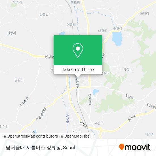 남서울대 셔틀버스 정류장 map