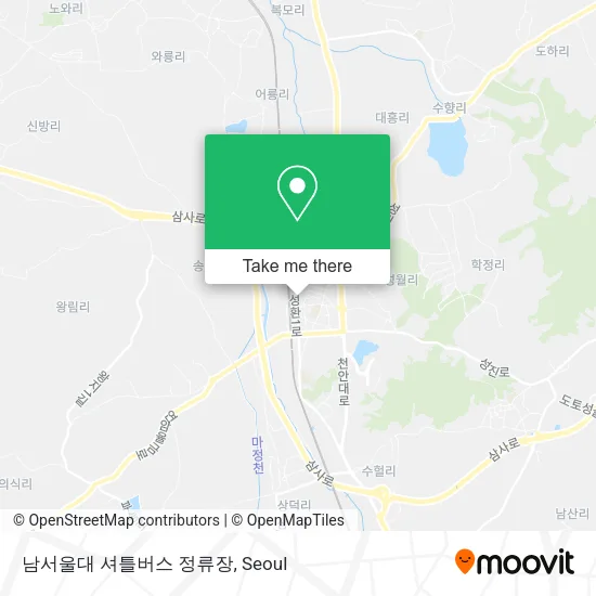 남서울대 셔틀버스 정류장 map