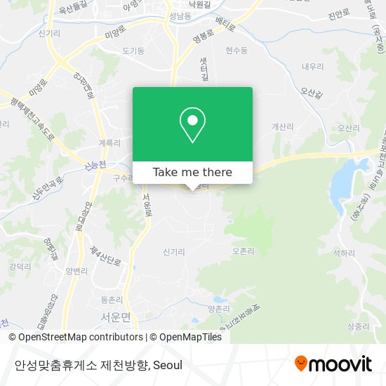 안성맞춤휴게소 제천방향 map