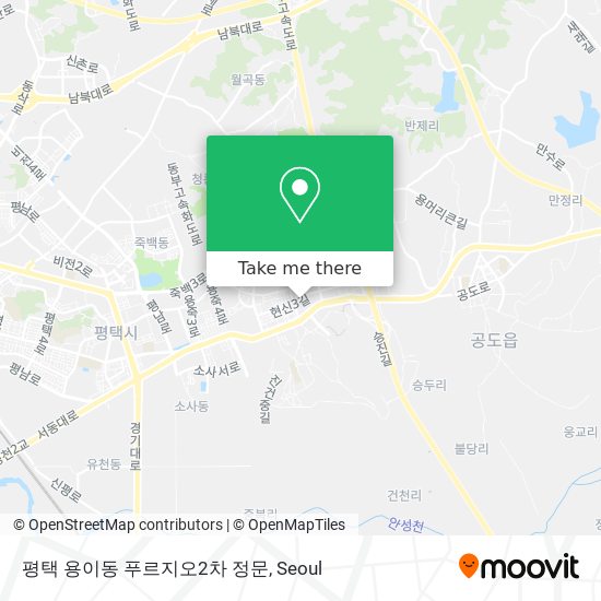 평택 용이동 푸르지오2차 정문 map