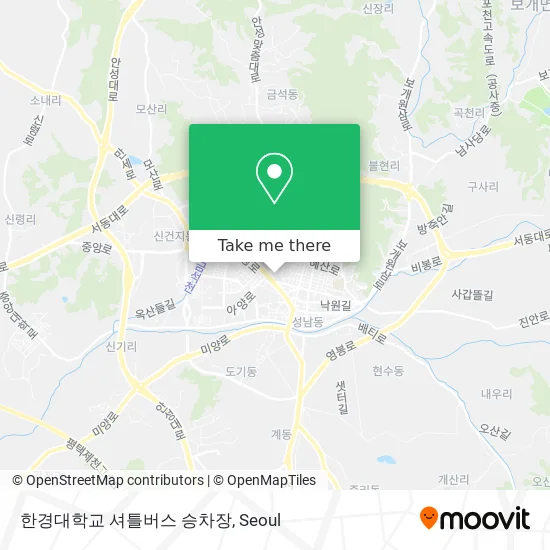 한경대학교 셔틀버스 승차장 map