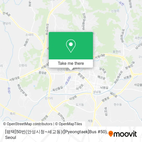 [평택]50번(안성시청~세교동)([Pyeongtaek]Bus #50) map
