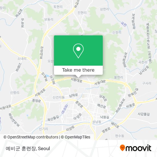 예비군 훈련장 map