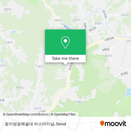 동아방송예술대 버스터미널 map