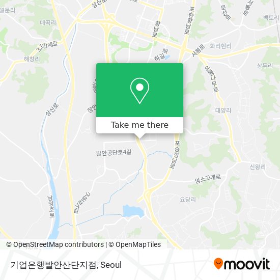 기업은행발안산단지점 map