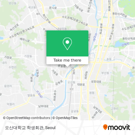 오산대학교 학생회관 map