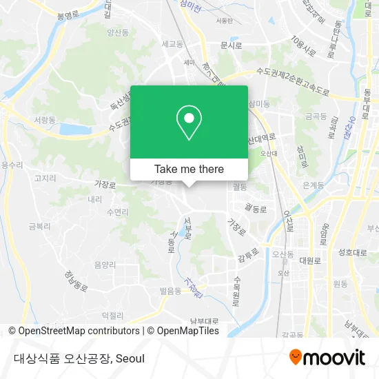 대상식품 오산공장 map