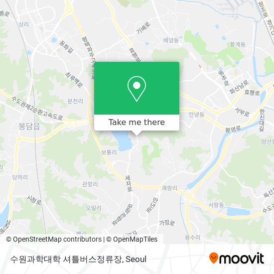 수원과학대학 셔틀버스정류장 map