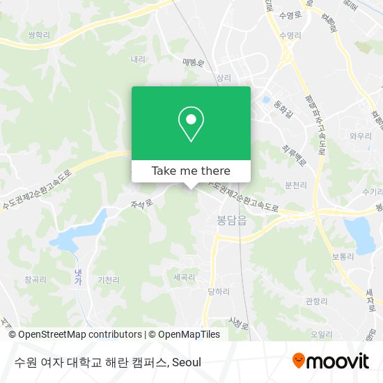 수원 여자 대학교 해란 캠퍼스 map