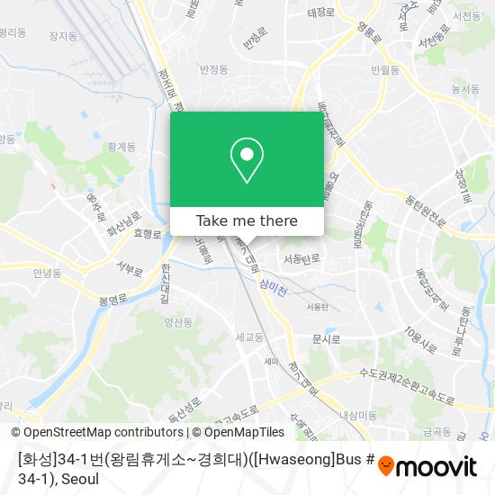 [화성]34-1번(왕림휴게소~경희대)([Hwaseong]Bus # 34-1) map