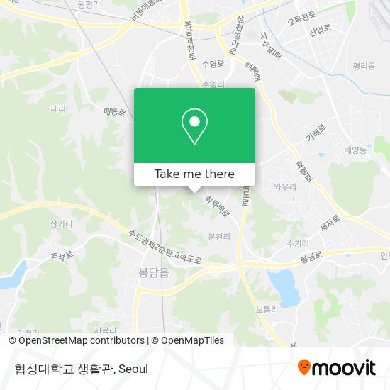 협성대학교 생활관 map